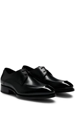 HUGO BOSS Apron-toe Derby Shoes In Leather With Heel Detail | Business Shoes