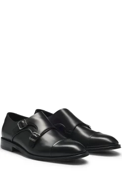 HUGO BOSS Cap-toe Double Monk Shoes In Leather | Business Shoes
