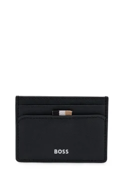 HUGO BOSS Card Holder With Signature Stripe And Logo Detail | Wallets And Key Rings