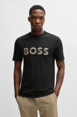 HUGO BOSS Cotton-jersey Regular-fit T-shirt With Logo Artwork | Shirts