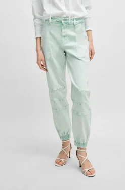 HUGO BOSS Cuffed Relaxed-fit Cargo Jeans In Rigid Denim | Women Jeans | Pants