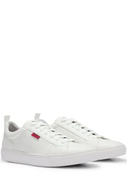 HUGO BOSS Cupsole Trainers In Faux Leather With Logo Flag | Sneakers