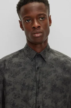 HUGO BOSS Extra-slim-fit Shirt In Toile De Jouy Jacquard | Shirts