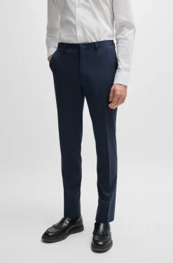 HUGO BOSS Extra-slim-fit Trousers In Houndstooth Stretch Cloth | Suit Separates