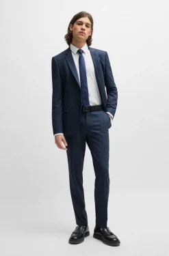 HUGO BOSS Extra-slim-fit Trousers In Houndstooth Stretch Cloth | Suit Separates