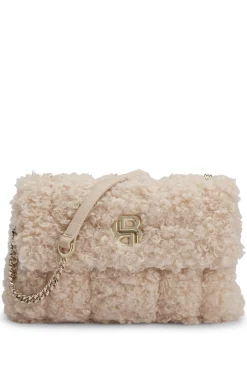 HUGO BOSS Faux-teddy Shoulder Bag With Double B Monogram | Women Bags | Belts