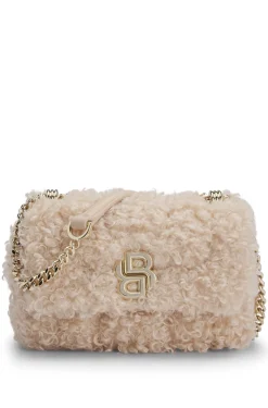 HUGO BOSS Faux-teddy Shoulder Bag With Double B Monogram | Women Bags | Belts