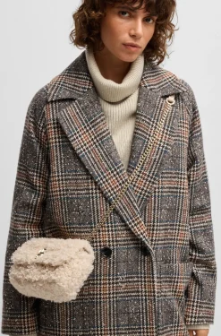 HUGO BOSS Faux-teddy Shoulder Bag With Double B Monogram | Women Bags | Belts