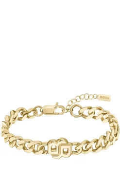 HUGO BOSS Gold-tone Bracelet With Double B Monogram | Women Jewelry