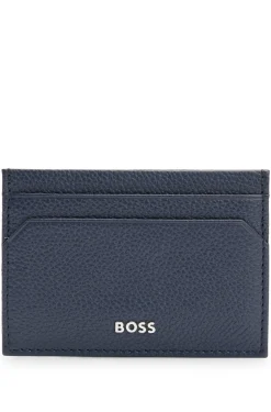 HUGO BOSS Grained-leather Card Holder With Logo Lettering | Wallets And Key Rings