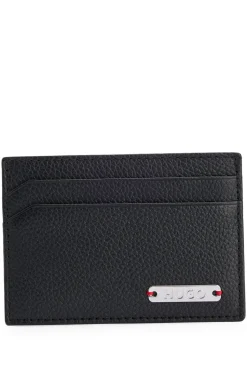 HUGO BOSS Grained-leather Card Holder With Logo Plate | Wallets And Key Rings