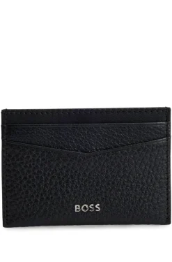 HUGO BOSS Grained-leather Card Holder With Logo Lettering | Wallets And Key Rings