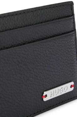 HUGO BOSS Grained-leather Card Holder With Logo Plate | Wallets And Key Rings
