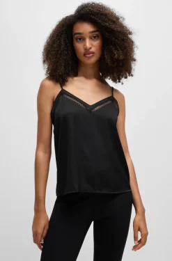 HUGO BOSS Hammered-satin Camisole With Lace Insert | Women Blouses