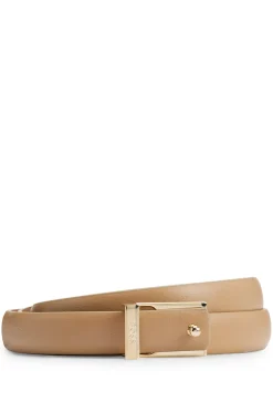 HUGO BOSS Italian-leather Belt With Logo Keeper | Women Belts