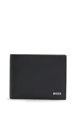HUGO BOSS Italian-leather Card Holder With Logo Lettering | Scarves | Wallets And Key Rings