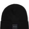 HUGO BOSS Kids' Double-layer Beanie Hat With Branded Badge | Kids Hats & Scarves