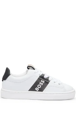 HUGO BOSS Kids' Leather Trainers With Logo Stripe | Kids/BOY Shoes