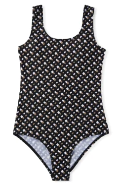 HUGO BOSS Kids' Low-back Swimsuit With All-over Monograms | Kids Tops