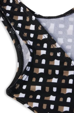 HUGO BOSS Kids' Low-back Swimsuit With All-over Monograms | Kids Tops