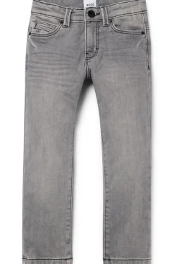 HUGO BOSS Kids' Slim-fit Jeans In Gray Fleece-touch Denim | Kids/BOY Bottoms