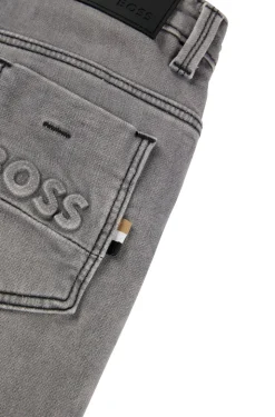 HUGO BOSS Kids' Slim-fit Jeans In Gray Fleece-touch Denim | Kids/BOY Bottoms