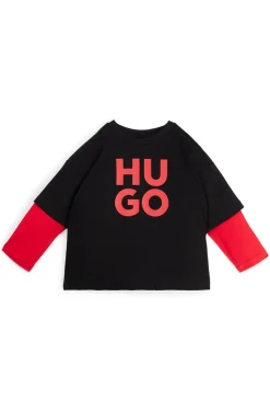 HUGO BOSS Kids' Two-in-one T-shirt With Stacked Logo Print | Kids/BOY Tops