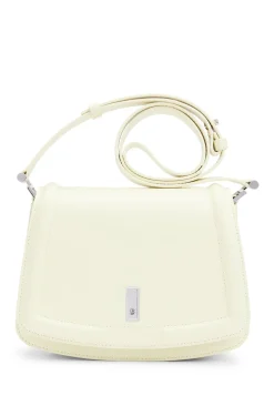 HUGO BOSS Leather Saddle Bag With Signature Hardware And Monogram | Women Bags