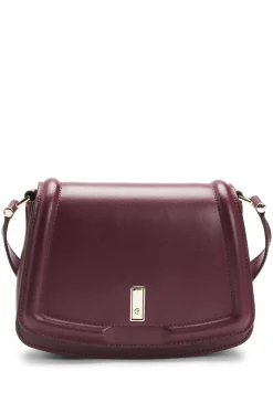 HUGO BOSS Leather Saddle Bag With Signature Hardware And Monogram | Women Bags