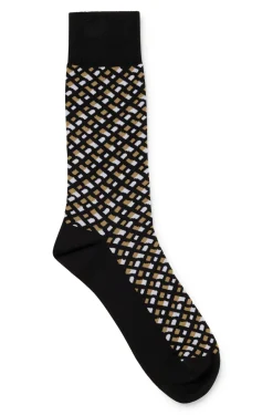 HUGO BOSS Monogram-motif Socks In A Mercerized Cotton Blend | Socks