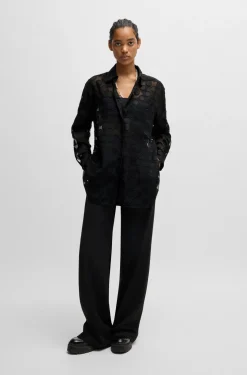 HUGO BOSS Oversize-fit Blouse With Polka-dot Pattern | Women Blouses