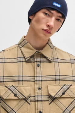 HUGO BOSS Oversize-fit Shirt In Checked Cotton Twill | Shirts