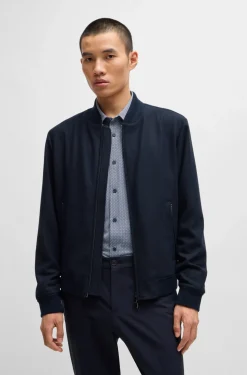 HUGO BOSS Slim-fit Jacket With Two-way Front Zip | Sport Coats