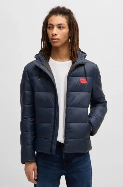 HUGO BOSS Slim-fit Water-repellent Puffer Jacket With Logo Trim | Jackets And Coats