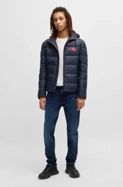 HUGO BOSS Slim-fit Water-repellent Puffer Jacket With Logo Trim | Jackets And Coats