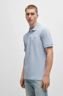 HUGO BOSS Stretch-cotton Slim-fit Polo Shirt With Logo Patch | Big & Tall | Polo Shirts