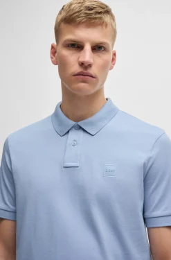 HUGO BOSS Stretch-cotton Slim-fit Polo Shirt With Logo Patch | Big & Tall