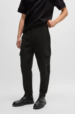 HUGO BOSS Stretch-cotton Tracksuit Bottoms With Stacked Logo | Sweatshirts And Jogging Pants