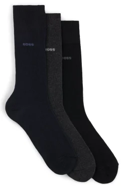 HUGO BOSS Three-pack Of Regular-length Socks In Stretch Fabric | Essentials | Socks