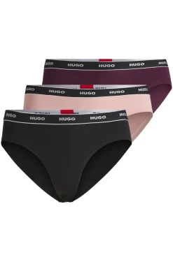 HUGO BOSS Three-pack Of Stretch-cotton Briefs With Logo Waistbands | Women Underwear, Pajamas, And Socks