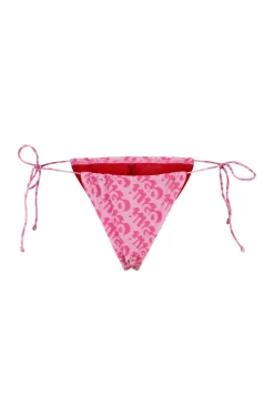 HUGO BOSS Tie-side Bikini Bottoms With Repeat Logo Print | Women Swimwear